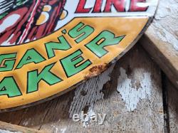 Vintage Musgo Gasoline Sign Old Embossed Metal Service Sales Gas Oil Advertising