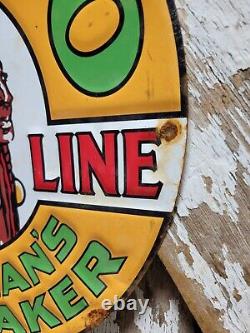 Vintage Musgo Gasoline Sign Old Embossed Metal Service Sales Gas Oiladvertising