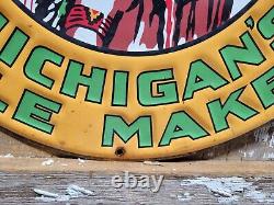 Vintage Musgo Gasoline Sign Old Embossed Metal Service Sales Gas Oiladvertising