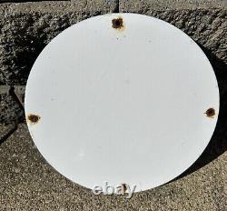 Vintage Musgo Indian Porcelain Sign Gas Station Pump Plate Michigan Mile Maker