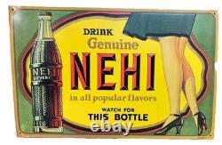 Vintage NEHI Soda / RC Cola Embossed Metal Sign 1993 Reprint mancave garage