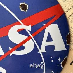 Vintage Nasa Meatball 12 Inch Convex Porcelain Enamel Sign