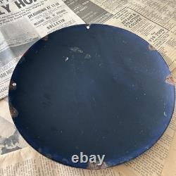 Vintage Nasa Meatball 12 Inch Convex Porcelain Enamel Sign