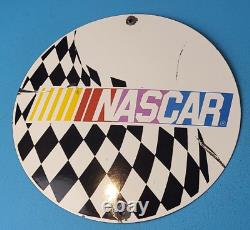 Vintage Nascar International Porcelain Auto Race Service Station Gas Pump Sign