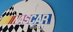 Vintage Nascar International Porcelain Auto Race Service Station Gas Pump Sign