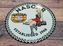 Vintage Nascar Stock Car Porcelain Automobile Racing Spark Plug Service Sign