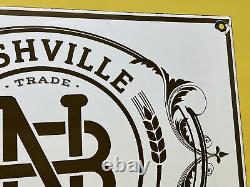 Vintage Nashville Brewing Co Porcelain Sign Bar Liqour Store Beer Oil Gas Lager