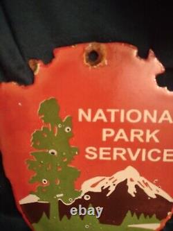 Vintage National Park Service Porcelain Sign Forest Ranger Station Arrowhead USA