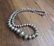 Vintage Navajo Pearl Bench Bead Silver Native American Graduated Necklace Signed