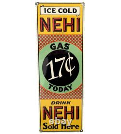 Vintage Nehi Soda Porcelain Sign Sales Service Gas Oil Coca Pop Eye Olive Oyl