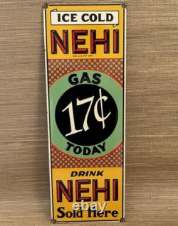 Vintage Nehi Soda Porcelain Sign Sales Service Gas Oil Coca Pop Eye Olive Oyl