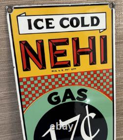 Vintage Nehi Soda Porcelain Sign Sales Service Gas Oil Coca Pop Eye Olive Oyl