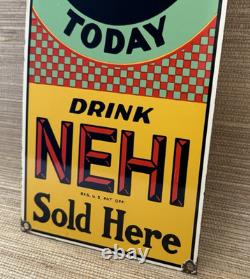 Vintage Nehi Soda Porcelain Sign Sales Service Gas Oil Coca Pop Eye Olive Oyl