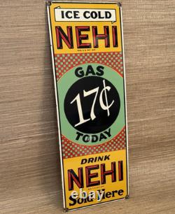 Vintage Nehi Soda Porcelain Sign Sales Service Gas Oil Coca Pop Eye Olive Oyl