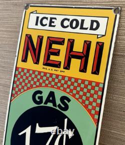 Vintage Nehi Soda Porcelain Sign Sales Service Gas Oil Coca Pop Eye Olive Oyl