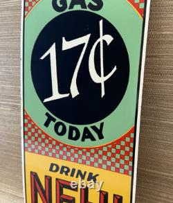Vintage Nehi Soda Porcelain Sign Sales Service Gas Oil Coca Pop Eye Olive Oyl