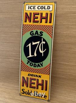 Vintage Nehi Soda Porcelain Sign Sales Service Gas Oil Coca Pop Eye Olive Oyl