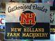 Vintage New Holland Farm Machinery Authorized Dealer Metal Sign