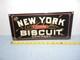Vintage New York Biscuit Company Fig Newton Porcelain Metal Candy Gas Oil Sign