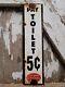 Vintage New York Central System Train Porcelain Sign Pay Toilet Railroad Oil Gas