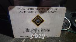 Vintage New York State Automotive Shop Sign Approx 36x24 Double Sided? Rare