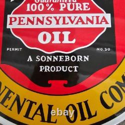 Vintage No 30 Pennsylvania Us Gasoline Oil Gas Pump Enamel Porcelain Sign