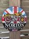 Vintage Norton Motorcycle Porcelain Sign Works Best Road Holder 12