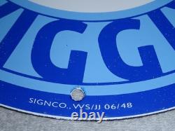 Vintage Nos Piggly Wiggly Self Service Grocery Store 11.75 Porcelain Metal Sign