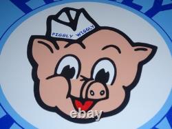 Vintage Nos Piggly Wiggly Self Service Grocery Store 11.75 Porcelain Metal Sign