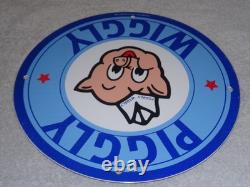 Vintage Nos Piggly Wiggly Self Service Grocery Store 11.75 Porcelain Metal Sign