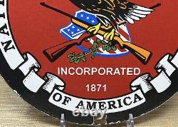 Vintage Nra Porcelain Sign Metal Gas Oil National Rifle Association Of America