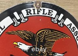Vintage Nra Porcelain Sign National Rifle Association Gun Ak 47 9mm Glock Sig