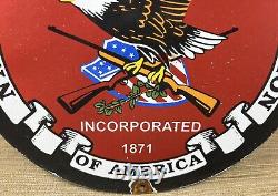 Vintage Nra Porcelain Sign National Rifle Association Gun Ak 47 9mm Glock Sig