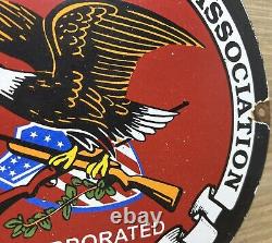 Vintage Nra Porcelain Sign National Rifle Association Gun Ak 47 9mm Glock Sig