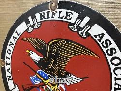 Vintage Nra Porcelain Sign National Rifle Association Gun Ak 47 9mm Glock Sig