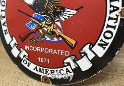 Vintage Nra Porcelain Sign National Rifle Association Gun Ak 47 9mm Glock Sig