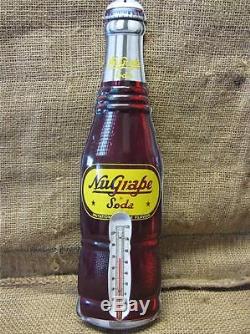 Vintage Nu-Grape Soda Thermometer Sign Antique Juice Signs Soda Cola Pop 9212
