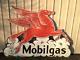 Vintage Old Mobil Gas Pegasus Horse, See My Other Porcelain Neon Sign Listings