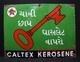 Vintage Old Original Porcelain Enamel Sign Caltex Kerosene Oil Key Brand 1940 ##