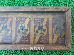 Vintage Old Passing Show Cork Tipped Virginia Adv Litho Tin Sign Board