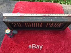Vintage Old Rare Rotary Bus Destination Sign Idora Park Youngstown Oh Scroll