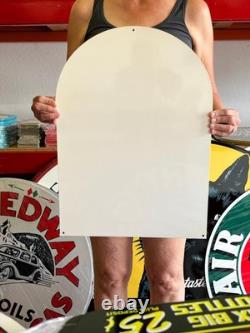Vintage Old Style Sign Grizzly Gasoline NOT Porcelain Made in USA