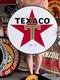 Vintage Old Style Sign Texaco Gas Oil Not Porcelain Made In Usa 30x30