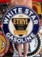 Vintage Old Style Sign White Star Gas Not Porcelain Made In Usa 30x30