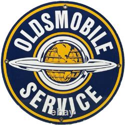 Vintage Oldsmobile Porcelain Sign General Motors Dealership Gas Oil Ford Mopar