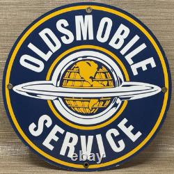 Vintage Oldsmobile Porcelain Sign General Motors Dealership Gas Oil Ford Mopar