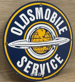 Vintage Oldsmobile Porcelain Sign General Motors Dealership Gas Oil Ford Mopar