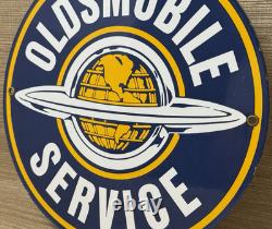 Vintage Oldsmobile Porcelain Sign General Motors Dealership Gas Oil Ford Mopar