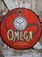 Vintage Omega Porcelain Sign 30 Swiss Watch Dealer Jeweler Repair Sales Time