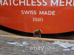Vintage Omega Porcelain Sign 30 Swiss Watch Dealer Jeweler Repair Sales Time